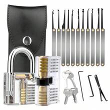 Jogold 15pcs Transparent Practice Padlock Set Beginner Skill Training Unlock Tool Kit - Black - View 5