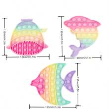 2/3/6 Pcs Pop Fidget Toys Set, Silicone Rainbow Popper Fidget Set, Birthday Gifts, Easter Basket Stuffers, Christmas Gifts,Autism Learning French Popits Push Pop Bubble Popping Sensory Toy For Kids