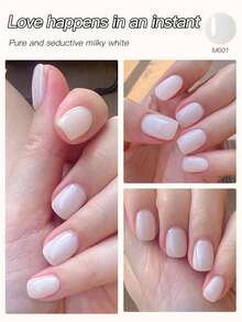 XEIJAYI 15ML 冰白色凝胶指甲油，UV LED 浸泡指甲油，春夏季节日 DIY 指甲油设计 - 白色 - 查看 6