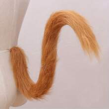 Adjustable Cat Tail For Lolita Fashion - Faux Fur Long Costume Tail With Comfort Waist Strap, Halloween Cosplay Party Accessory, Christmas Carnival Bar Nightclub Prop In Blue & More Colors