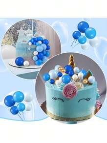 72 Stücke mehrfarbige Schaumstoff Kugeln als Kuchentoppers, Schaumstoff Kugel Kuchendekorationen, Mini Kugel Kucheneinlagen, gemischte Packung in verschiedenen Größen und Farben, geeignet für Geburtstagskuchendekorationen, Taufkuchendekorationen, Hochzeitstortendekorationen, geeignet für DIY (blau, gold, schwarz, rot, lila, rosa, etc.)