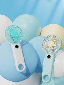 500mAh Lithium Battery, USB Charging, Handheld Fan, Portable Fan, Digital Display Folding Fan, Mountain Climbing Buckle - Multicolor - View 4