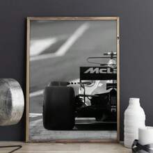 1 Stück F1 Rennstrecke Poster, einzigartiger Auto Muster Wandkunst, schwarz-weiß ikonisches F1 Foto, moderne Leinwandbilder für Wohnzimmer, Schlafzimmer, Büro, rahmenlos