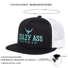 1pc Men's WHISKEY RANCH FEEDERS Snapback Hat, Personalized Cow Embroidery Baseball Cap, Streetwear Casual Hat For Spring, Autumn, Travel, Beach Vacation - Multicolor - View 3