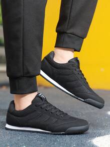 1 par de zapatillas deportivas básicas con cordones de tela, de colores contrastantes, en estilo bohemio, para fiestas, calle y casual, adecuadas para exteriores, bodas, vacaciones, oficina, para todas las estaciones
