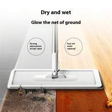 BANBERS Mop And Bucket Set With Wringer, With 2 Reusable Microfiber Pads With 360° Flexible Rotation, Hands-Free Flat Mop And Bucket With Long Handle For Floor Cleaning And Wall Cleaning - Mop + Bucket + 2 Microfiber Pads - View 6