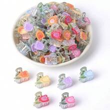 20pcs Random Colors Mini Tulip & Sunflower Cute Hair Clips, Bangs & Hair Accessories, Suitable For Women In Summer Beauty Claw Clips - Multicolor 20pcs - View 3