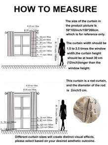 1pc Rustic Floral Curtain, Rectangular With Tassels Decor, Semi-Sheer Pole Top Curtain, Suitable For Bedroom, Living Room, Kitchen, Balcony, Patio, Study, Dining Room, Room Divider, Indoor Home Decor, All Season