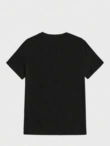 Big And Tall Men, "EMOTiON" Word And An Image Of An Emotional Face Stylish Funny Graphic Black Tee, Casual Soft Short Sleeve Oversized Pure Cotton 220g Pattern Printed T-Shirt - Black - View 2