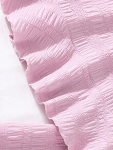 2pcs/Set Girls Casual Cute And Elegant Scoop Neck Sleeveless Top & Solid Color Long Pants Outfit, Spring/Summer - Pink - View 4