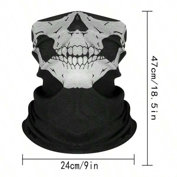 Maschera da ciclismo / Maschera solare da uomo e donna / Maschera facciale traspirante con motivo a scheletro, passamontagna senza cuciture, accessorio per la testa e sciarpa