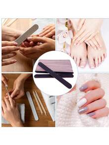 5支装黑色指甲锉，直型指甲抛光块，高品质不掉毛指甲抛光块 - 黑色 - 查看 7