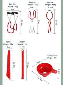 6 Stücke Dosenöffner Set aus Edelstahl, beinhaltet Dosengreifer, Klappregal, Klemme und Weithalstrichter - komplettes multifunktionales Set, geeignet für Grillen, Outdoor-Kochen und Einmachen - tolles Geschenk für Hobby- und Profiköche