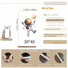 宇宙梦想家婴儿房三件套：1/3 太空冒险版画，配有漂浮的宇航员、土星环和复古火箭 - 独家婴儿星系墙饰套装。太空婴儿房装饰，宇航员婴儿墙饰，漂浮的星球版画，复古火箭婴儿房装饰， - 彩色 - 查看 10