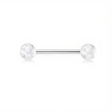 IRONBOX 1 件 14G 乳环 316L 医用钢心形 CZ 舌头杠铃身体穿孔环 - 銀色 - 查看 18