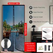 AIYYIPA 1pc Magnetic Screen Curtain - Tear Resistant, Scratch Resistant, High Density Mesh, Enhanced Airflow, Hands-Free Entryway, No Drilling Required, Suitable For Living Room, Bedroom, Kitchen Partition Decoration, Home Air Control | Functional Design | Durable Polyester