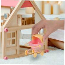 1 Set Carrito de muñeca en miniatura, Cochecito realista con trona para muñecas que fomenta el juego imaginativo para el rol, accesorios para casa de muñecas