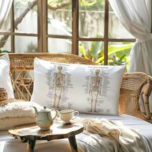 1pc/2pcs Minimalist Human Anatomy Print Decorative Throw Pillow Covers [No Pillow Insert], 11.81*19.71in(30*50cm)/17.7*17.7in(45*45cm), [Single-Sided Print] Polyester Cushion Covers For Sofa, Bed, Living Room, Bedroom, Car, Office, Hotel Decor, All Seasons, Perfect Gift For Family & Friends