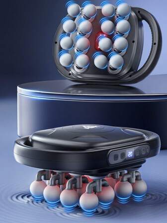 LUYAO 16头专业按摩枪，塑料材质，无香型，USB充电（内置1300mAh锂电池），可充电，适用于全身，家用