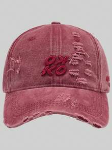 1 Piece Letter KO Reverse Design And KO Forward Design Embroidered Baseball Cap, Unisex Old Torn Soft Top Washed Hat, Sun Hat Suitable For Outdoors, Send Friends To Family - Multicolor - View 11