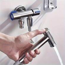 Vanne d'angle à trois voies à double commande, 1 entrée 2 sorties, vanne d'angle de robinet, noyau en laiton en acier inoxydable 304, valve à trois voies compagne des toilettes 1/2", connecteur de tuyau divisé multifonctionnel facile à installer, convient pour le lave-linge, le robinet mural de salle de bain, le connecteur de pomme de douche