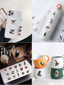 50张/包创意山海怪涂鸦贴纸，适合DIY粘贴在剪贴簿、手机壳、日记本、笔记本电脑、保险杠、滑板、水瓶等物品上。贴纸为您的生活增添乐趣，也是绝佳的礼物之选。返校季必备学习用品。剪贴簿用品趣味贴纸笔记本电脑贴纸 Kindle手机贴纸 - 彩色 - 查看 5