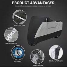 1Pc Red Black Motorcycle Cover Motocross Riding SunProof Dustproof Windproof Moto Waterproof Rain Cover Motorbike Cover Lock Hole And Storage Bag All Year Round Cycling Accessories - Multicolor - View 4