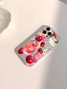 Funda de teléfono suave con pintura de frutas, de moda y minimalista, con malla de plata y plumas, compatible con iPhone16/iPhone16PROMAX/iPhone15, pintura iPhone15Promax Apple P13 P14 para mujeres, a prueba de caídas para P11 P12 XS.XR /78P.78GES2A14/A15S23U/A50A12A32A52A72A51A21SA13A14S22ultraS23A33A53S20FE, resistente al agua, a los golpes y a los arañazos - Multicolor - Ver 3