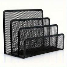 Black Mesh Letter Mail Business Document Tray Desk Office File Holder Organizer - Black - View 5