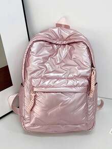 Mochila Universitaria y Mujer | Gran Capacidad y Impermeable | Estilo Clásico o Diseño Diamantes/Stitch | Multicompartimentos para Estudiantes Secundaria/Universidad | Ideal Colegio, Campus, Temporada Escolar y Uso Diario - Rosa - Ver 2
