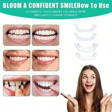 6 pièces/4 pièces Surplombs dentaires blancs réglables - Protège-dents supérieurs et inférieurs confortables pour hommes et femmes - Facile à nettoyer, apparence naturelle - Idéal pour les fêtes, les anniversaires et l'utilisation quotidienne - Protection des dents toute saison, protection des dents pour les fêtes, apparence naturelle, protège-dents réglables, blanchiment des dents