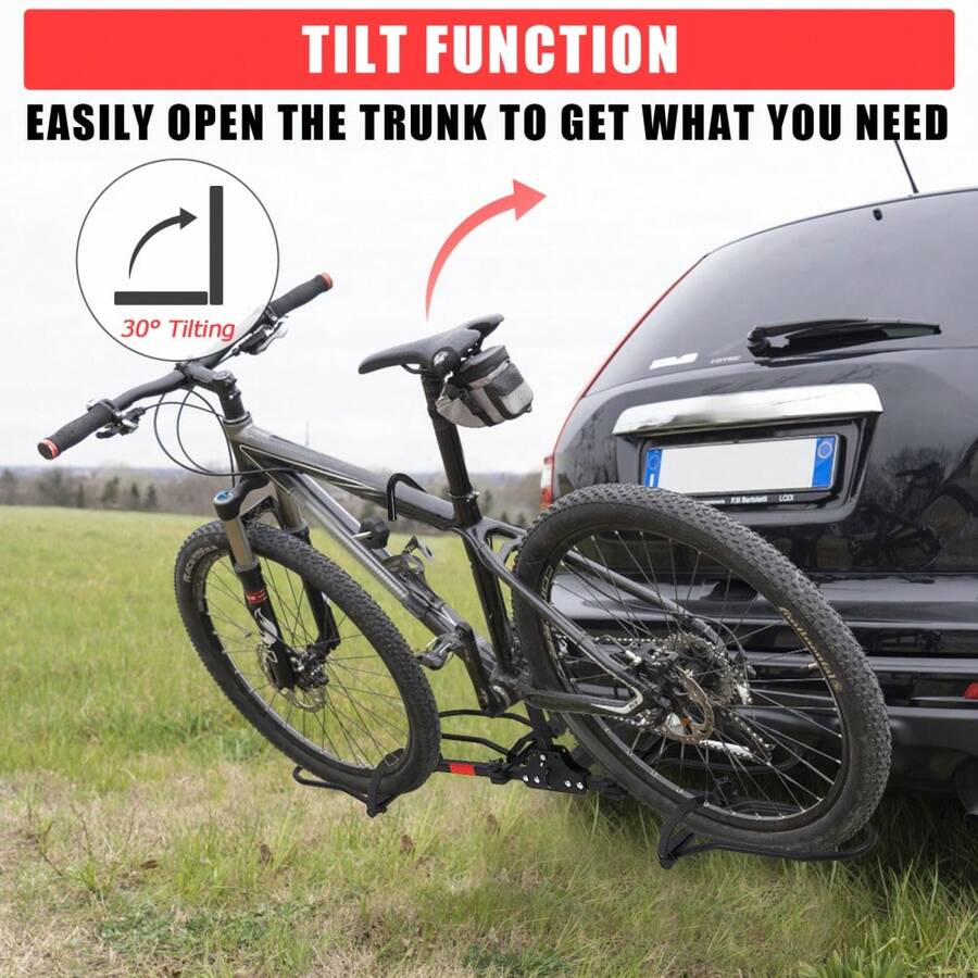 LIZHOUMIL 180 Lbs Capacity Foldable Heavy-Duty 2-Bike Hitch Rack For Electric Bicycles,2-Inch Receiver Compatible With SUV, Truck, RV, Car - Black - View 1