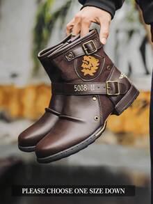 Mioeert 男士摩托车靴时尚拉链 Chukka 靴休闲鞋