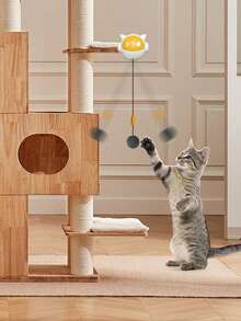 趣味互动伸缩电动猫玩具 - 自动伸缩逗猫球，自玩猫玩具，追猫玩具，宠物电动玩具，猫玩具，宠物用具，ABS材质，伸缩毛绒球，新款猫玩具 - 黃色 - 查看 8