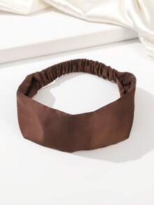 女士 Bandana 1 件缎面弹性头带，弹力运动发带，休闲复古纯色发饰时尚发饰，发带秋冬蝴蝶结适合度假装女士优雅围巾 - 彩色 - 查看 16