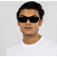 Original OG Narrow Dark Black Frame Rectangular Black Square Shades Sunglasses - as pic - View 2