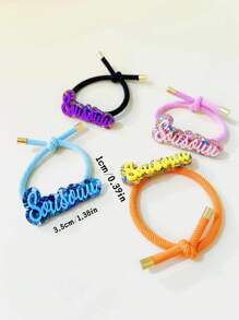 1pc Custom Acrylic Name Hair Rope, Four Styles To Choose From, Sweet Women's Hair Accessories, Hair Styling Accessories Adjustable Bow Ponytail Clip With Elastic Band, Suitable For Women, Perfect For Daily Surprise Gifts