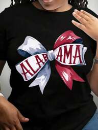 Alabama Bow Tie Large Size Women's T-Shirt - 220g