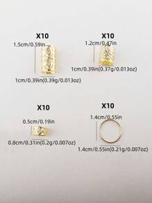 40 Stücke Wikinger Keltischer Knoten Haaraccessoires - antik goldene Zinklegierung Perlen mit Blumen- und geometrischen Designs, perfekt für Zöpfe & DIY Frisuren, Vintage Haarschmuck für Frauen, Frisuren Accessoires | Filigrane Perlendesigns | Metallische Oberfläche