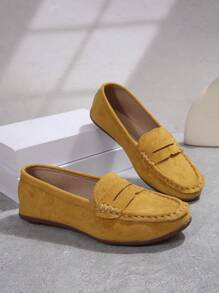 2025 Nouvelles Mocassins Femme Mode Plates à Bout Rond, Dessus en Laine de Mongol, Semelle Souple Légère et Antidérapante, Chaussures Plates Polyvalentes