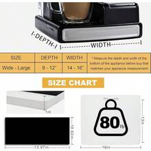 D8OQ23RFR4  Appliance Slider,Sliding Tray For Coffee Maker, Kitchen Countertop Appliance Rolling Tray,Slides Easily From Under The Cabinet,Wide -Black- Large (16"Wx13"D) - White - View 4