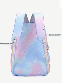 Cute Capybara Nylon Backpack - Lightweight, Spacious, With Fuzzy Pom Pom Decor, Suitable For School And Daily Commute, Available In Blue/Rose Red/Pink/Purple, Travel Backpack , Cute , Back To School