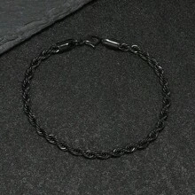 3 Stücke Modische & innovative schwarze Titanstahl Armbänder für Herren, hochwertige & elegante Geschenke