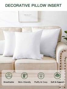 4pcs Throw Pillow Inserts, Halloween Decor ,Down Alternative Pillow Core,Soft Cushion Inner, White Decorative Pillow Inserts For Bedroom Living Room Sofa - 白色 - 查看 5