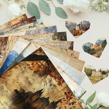 12 件欧洲复古城堡主题剪贴簿纸垫，5.9 * 5.9 英寸单面剪贴簿纸，适用于垃圾日记本、卡片制作、DIY 工艺、相册、礼品包装、学校用品、返校
