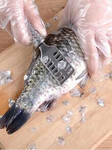 1/2 Ergonomic Fish Scale Remover, Quick Peeling, Easy To Clean Fish Scale Brush, Anti Slip Kitchen Fish Cleaning Tool For Home Cooking And Seafood Preparation - Multicolor - View 10