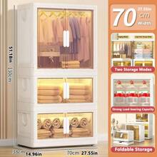 5/4/3/2/1 Layer Kids Wardrobe Closet, Foldable Storage Cabinet, Large Capacity, Multifunctional Nursery Clothes Organizer For Living Room & Bedroom