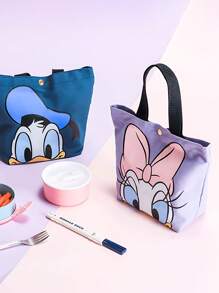 Disney Bolsa portátil para el almuerzo con diseño de dibujos animados de Disney, estilo Minnie Mouse, linda para estudiantes, trabajadores de oficina, picnics, almuerzos