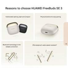 Huawei FreeBuds SE 3 Wireless Bluetooth Earphones - Ultra-Long Battery Life & Fast Charging | IPX4 Waterproof And Sweatproof | Lightweight And Comfortable | Stable Connection | Touch Control - Black - View 2