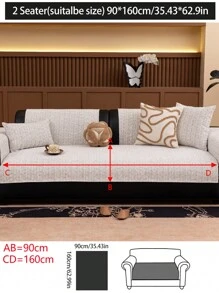 1pc All-Season Sofa Cushion Cover, Modern Minimalist Anti-Slip Sofa Seat Pad, Dust-Proof & Washable Sofa Slipcover For Bedroom, Office, Living Room, L-Shaped Sofa, 1-2-3-4 Seater Sofa, Gray, Soft, Colorfast, Pet-Friendly